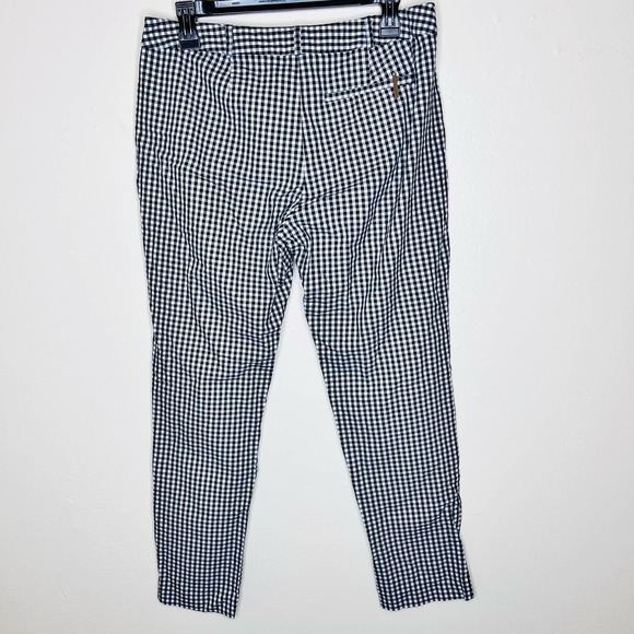 Michael Michael Kors Gingham Pants 8 Mid Rise Straight Leg Plaid Cropped Trouser - Picture 2 of 9